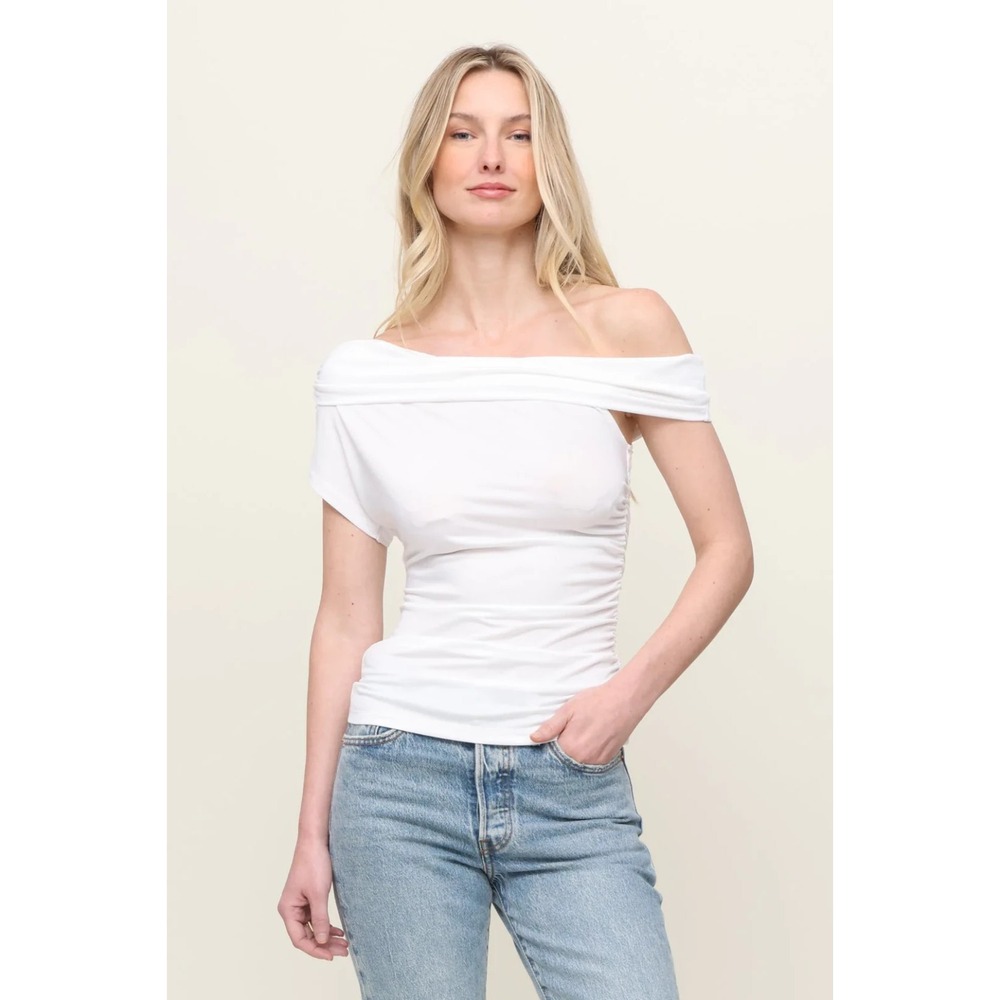 NWT Robertson + Rodeo‎ Small Knit Off Shoulder Ivory Top Sexy Girls-Night-Out